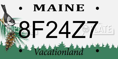 8F24Z7 Maine License Plate