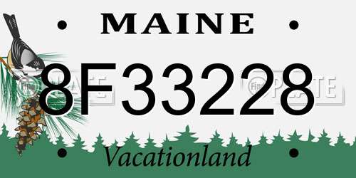 8F33228 Maine License Plate