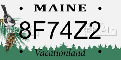 8F74Z2 Maine License Plate