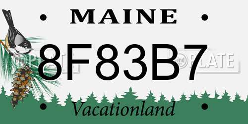 8F83B7 Maine License Plate