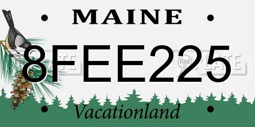 8FEE225 Maine License Plate