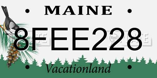 8FEE228 Maine License Plate