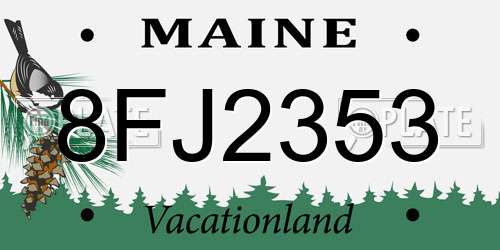 8FJ2353 Maine License Plate