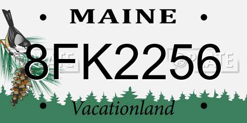 8FK2256 Maine License Plate