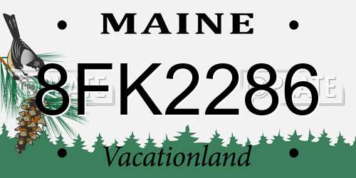 8FK2286 Maine License Plate