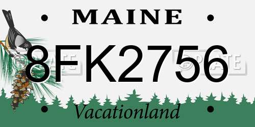 8FK2756 Maine License Plate
