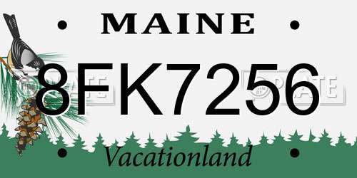 8FK7256 Maine License Plate