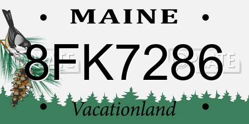 8FK7286 Maine License Plate