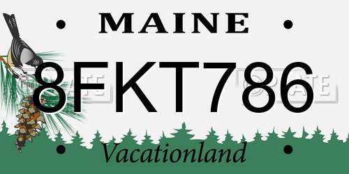 8FKT786 Maine License Plate