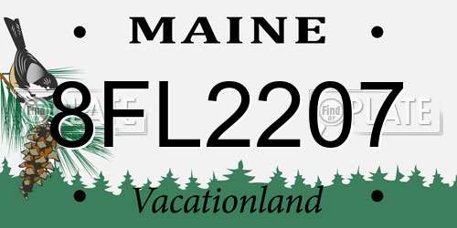 8FL2207 Maine License Plate