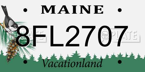 8FL2707 Maine License Plate