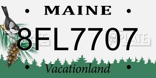 8FL7707 Maine License Plate