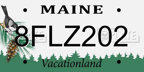 8FLZ202 Maine License Plate