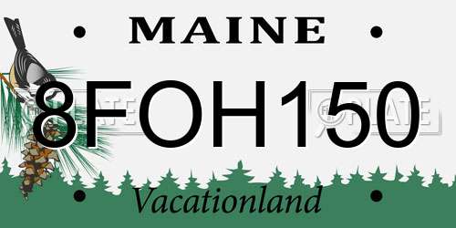 8FOH150 Maine License Plate