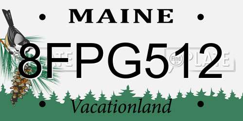 8FPG512 Maine License Plate