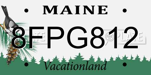 8FPG812 Maine License Plate