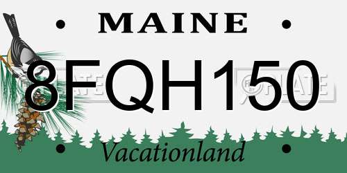 8FQH150 Maine License Plate