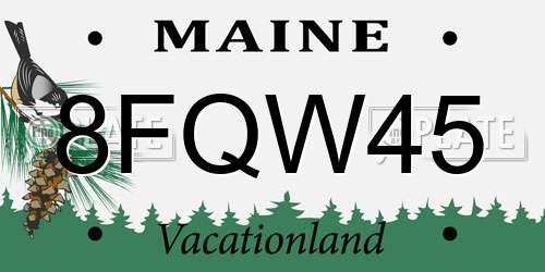 8FQW45 Maine License Plate