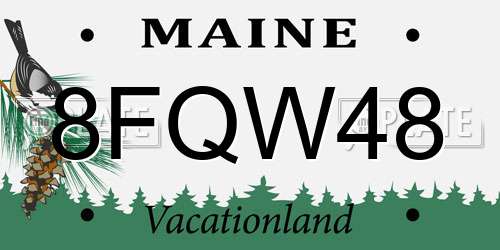 8FQW48 Maine License Plate