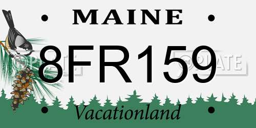 8FR159 Maine License Plate