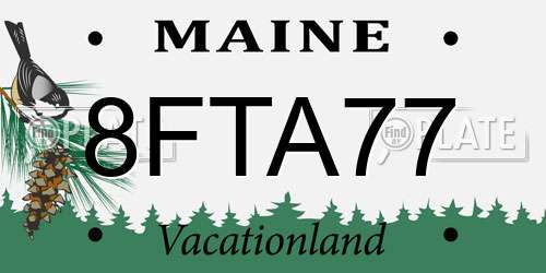 8FTA77 Maine License Plate