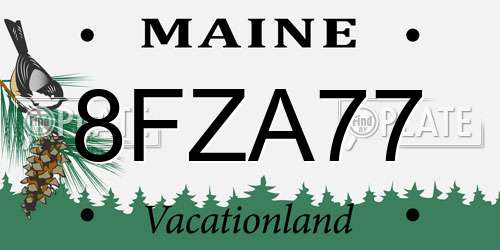 8FZA77 Maine License Plate