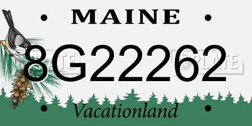 8G22262 Maine License Plate