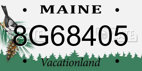 8G68405 Maine License Plate