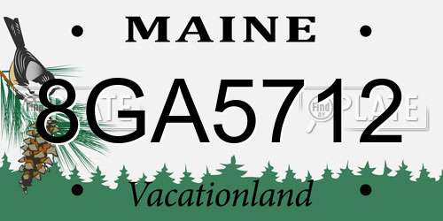 8GA5712 Maine License Plate