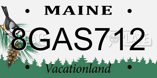 8GAS712 Maine License Plate