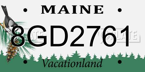8GD2761 Maine License Plate