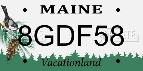 8GDF58 Maine License Plate