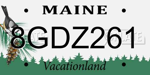 8GDZ261 Maine License Plate