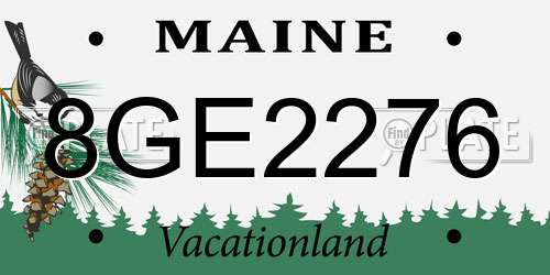 8GE2276 Maine License Plate