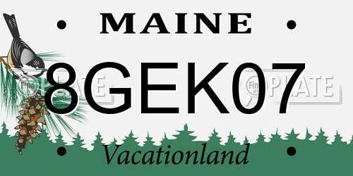 8GEK07 Maine License Plate