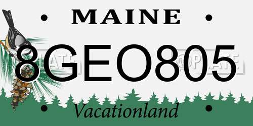 8GEO805 Maine License Plate