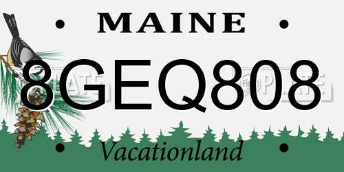 8GEQ808 Maine License Plate