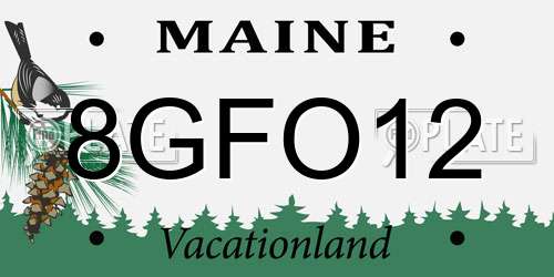 8GFO12 Maine License Plate