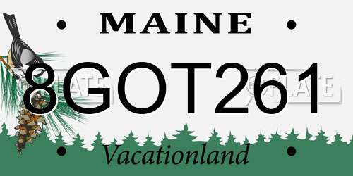 8GOT261 Maine License Plate