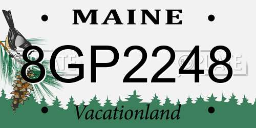8GP2248 Maine License Plate