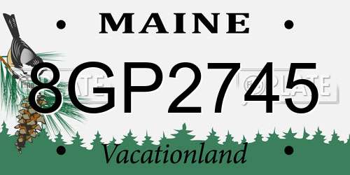 8GP2745 Maine License Plate
