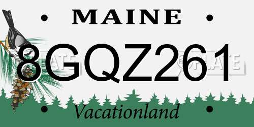 8GQZ261 Maine License Plate