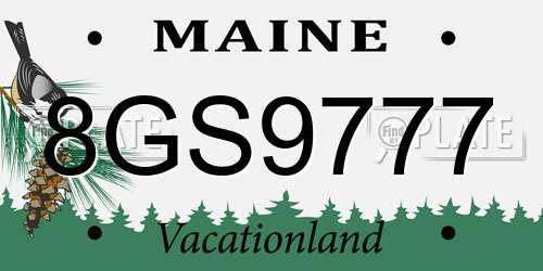 8GS9777 Maine License Plate