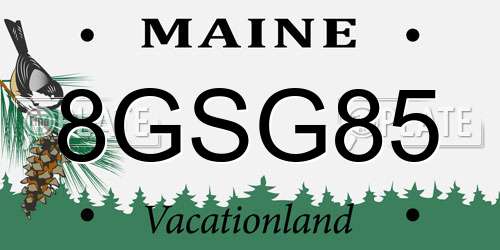 8GSG85 Maine License Plate