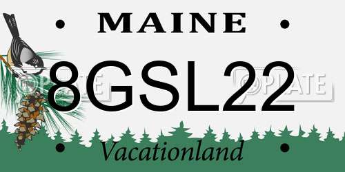 8GSL22 Maine License Plate