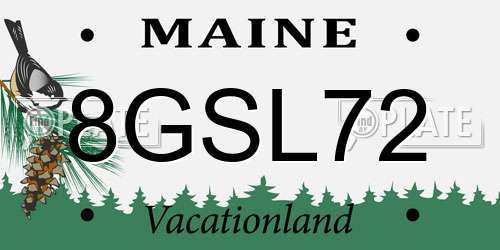 8GSL72 Maine License Plate