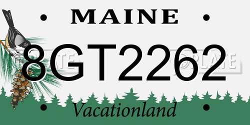 8GT2262 Maine License Plate