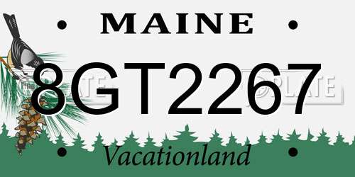 8GT2267 Maine License Plate