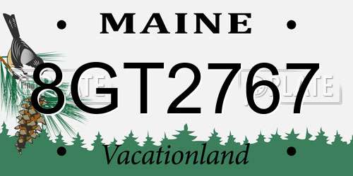 8GT2767 Maine License Plate