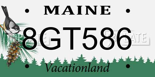 8GT586 Maine License Plate